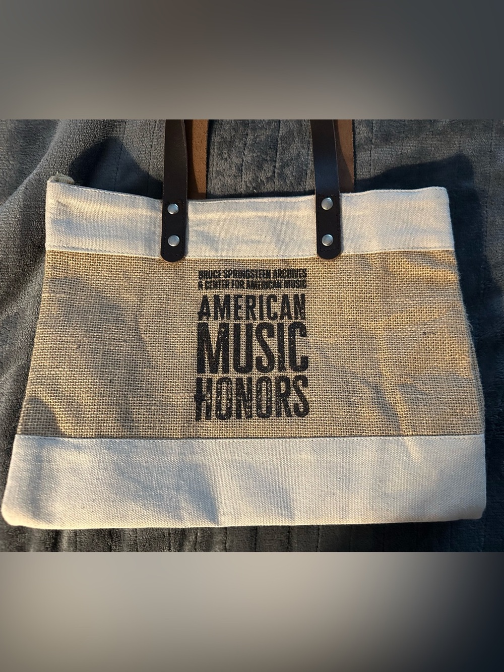 NWOT American Music Honors Canvas Tote - Natural and Brown
